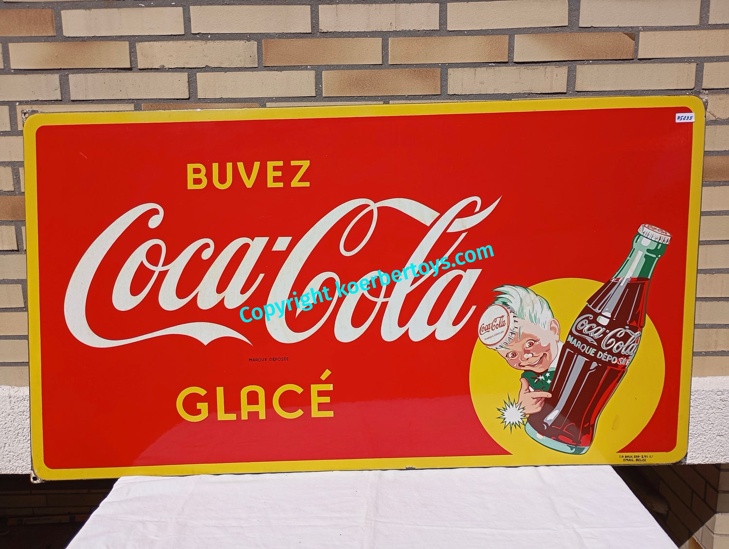 Emailschild Coca Cola Boy Buvez Glacé