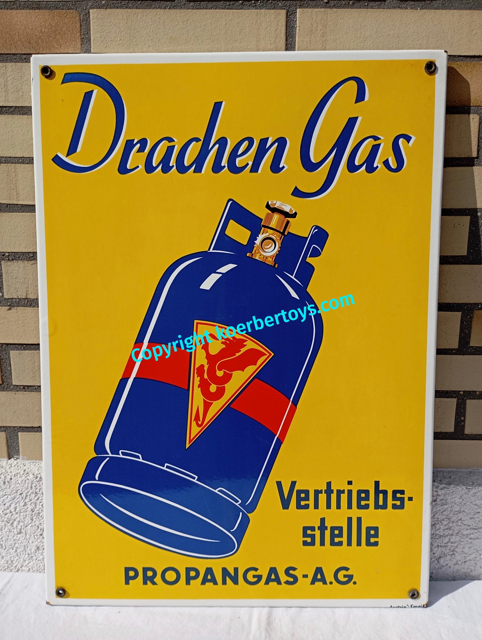 Emailschild Drachen Gas