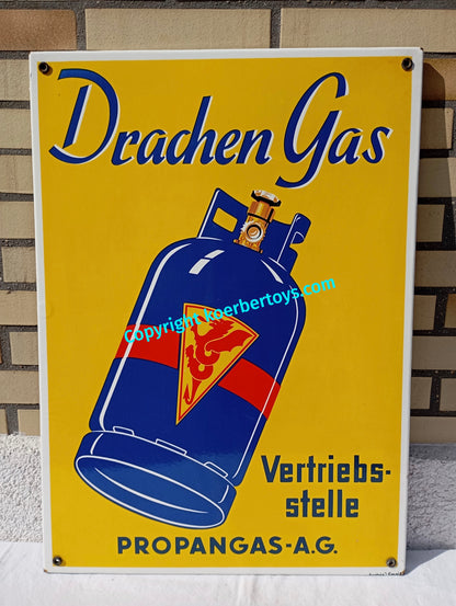 Emailschild Drachen Gas