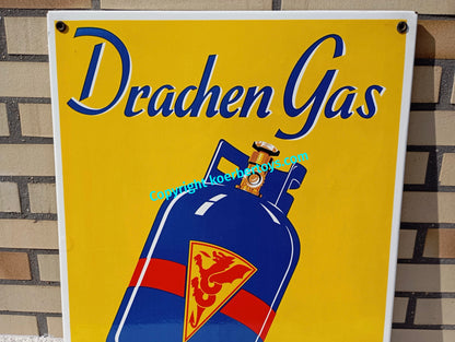Emailschild Drachen Gas