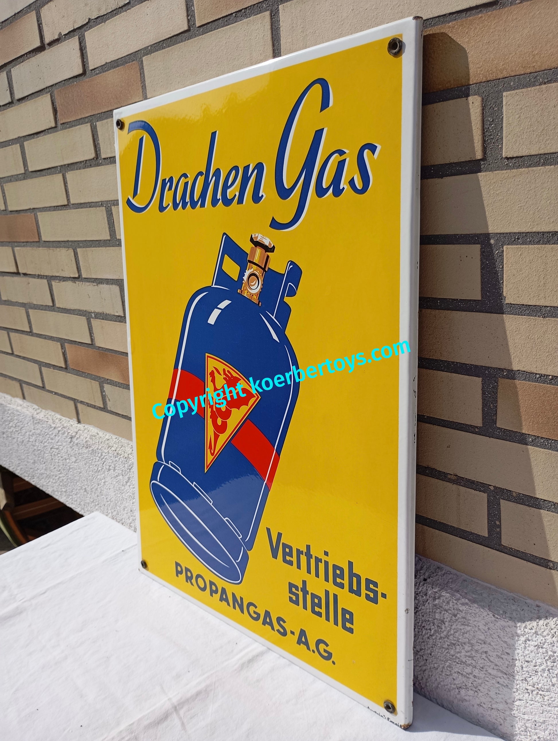 Emailschild Drachen Gas