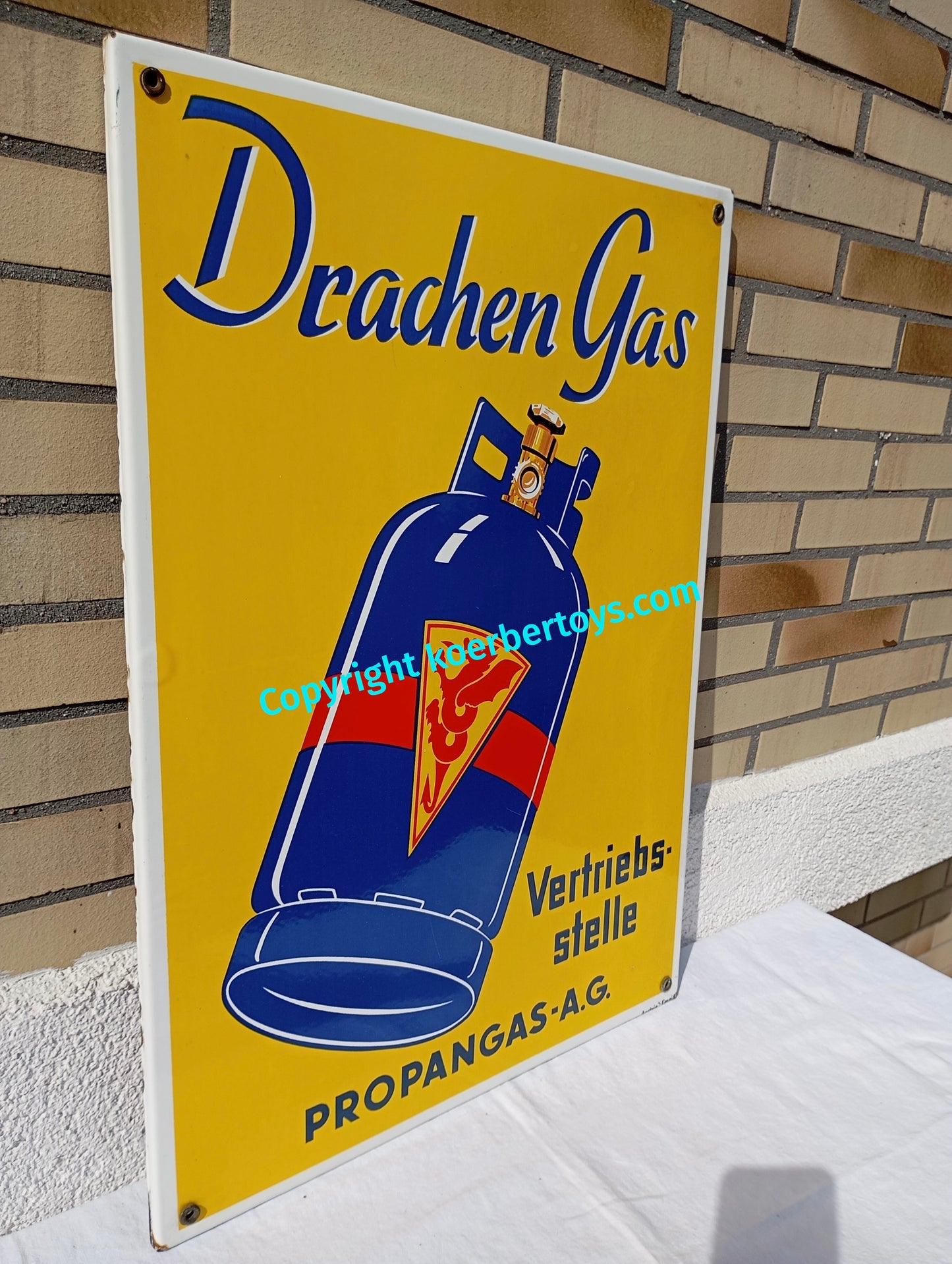 Emailschild Drachen Gas
