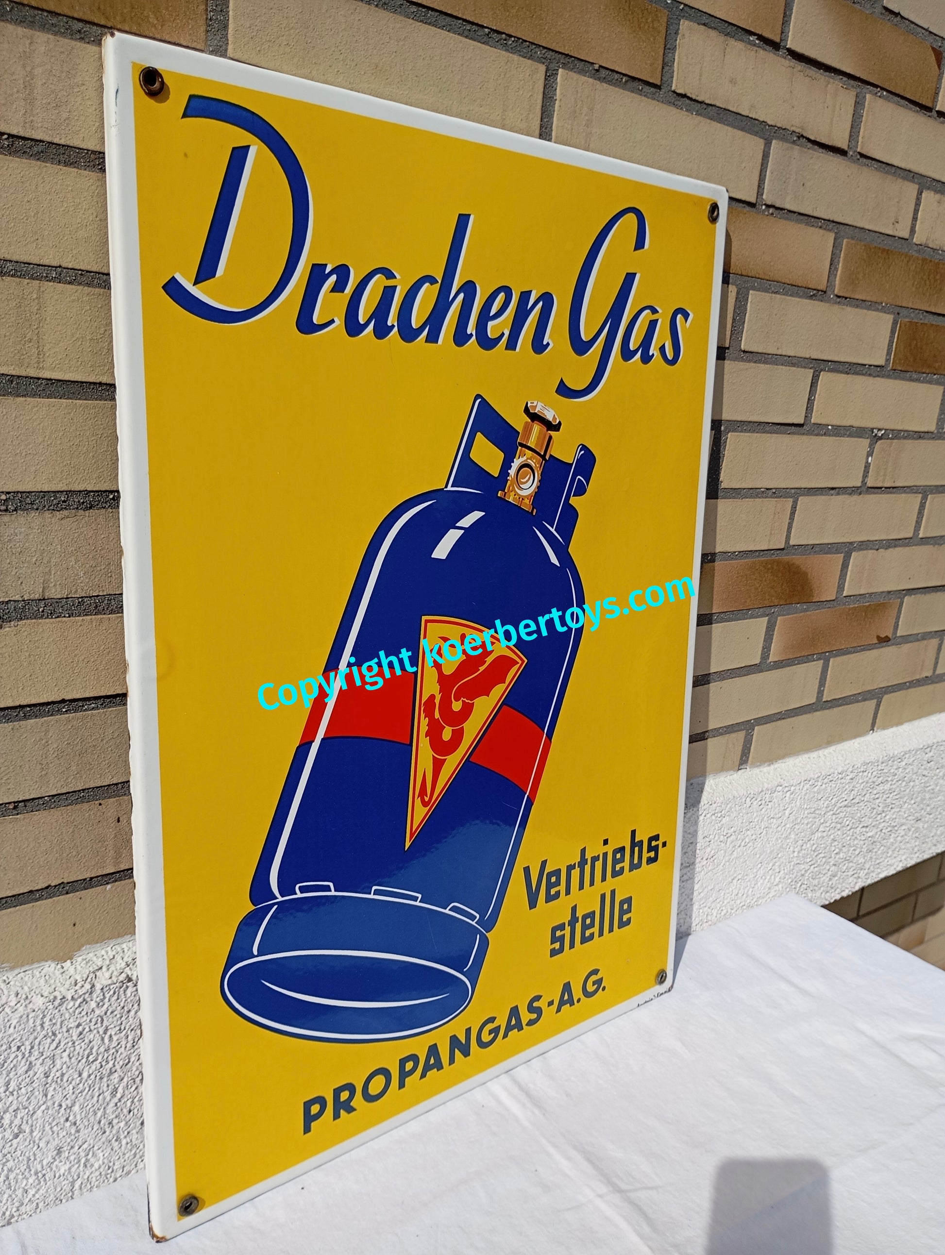 Emailschild Drachen Gas