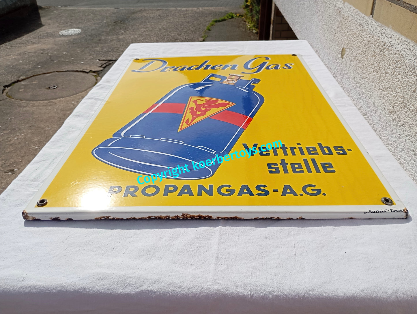 Emailschild Drachen Gas