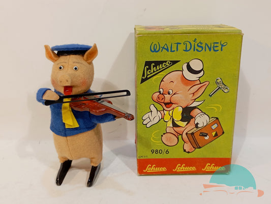 Schuco Dancing Figure 980 2 Piglets with Violin in Original Box (75053)
