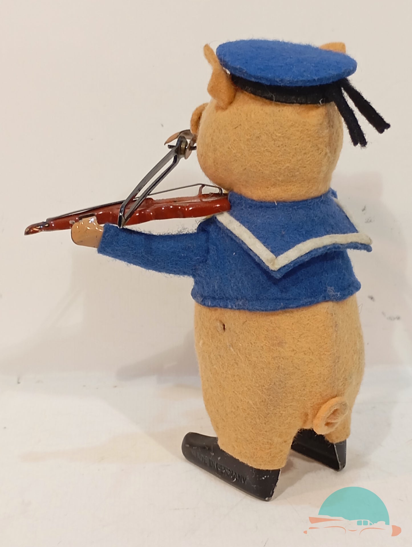 Schuco Tanzfigur 980 2 Schweinchen mit Geige im Originalkarton (75053)