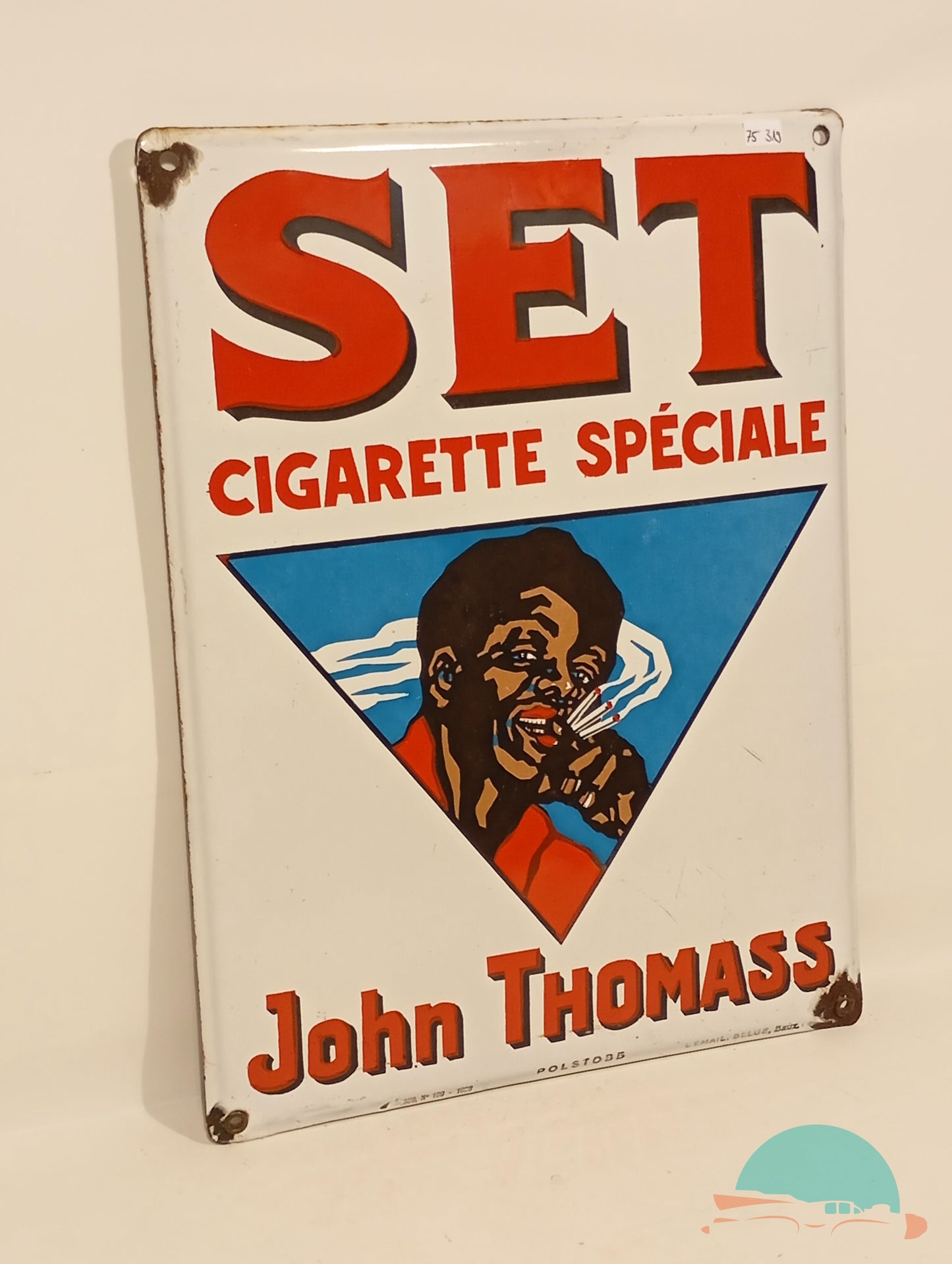 Emailschild John Thomass gekantet