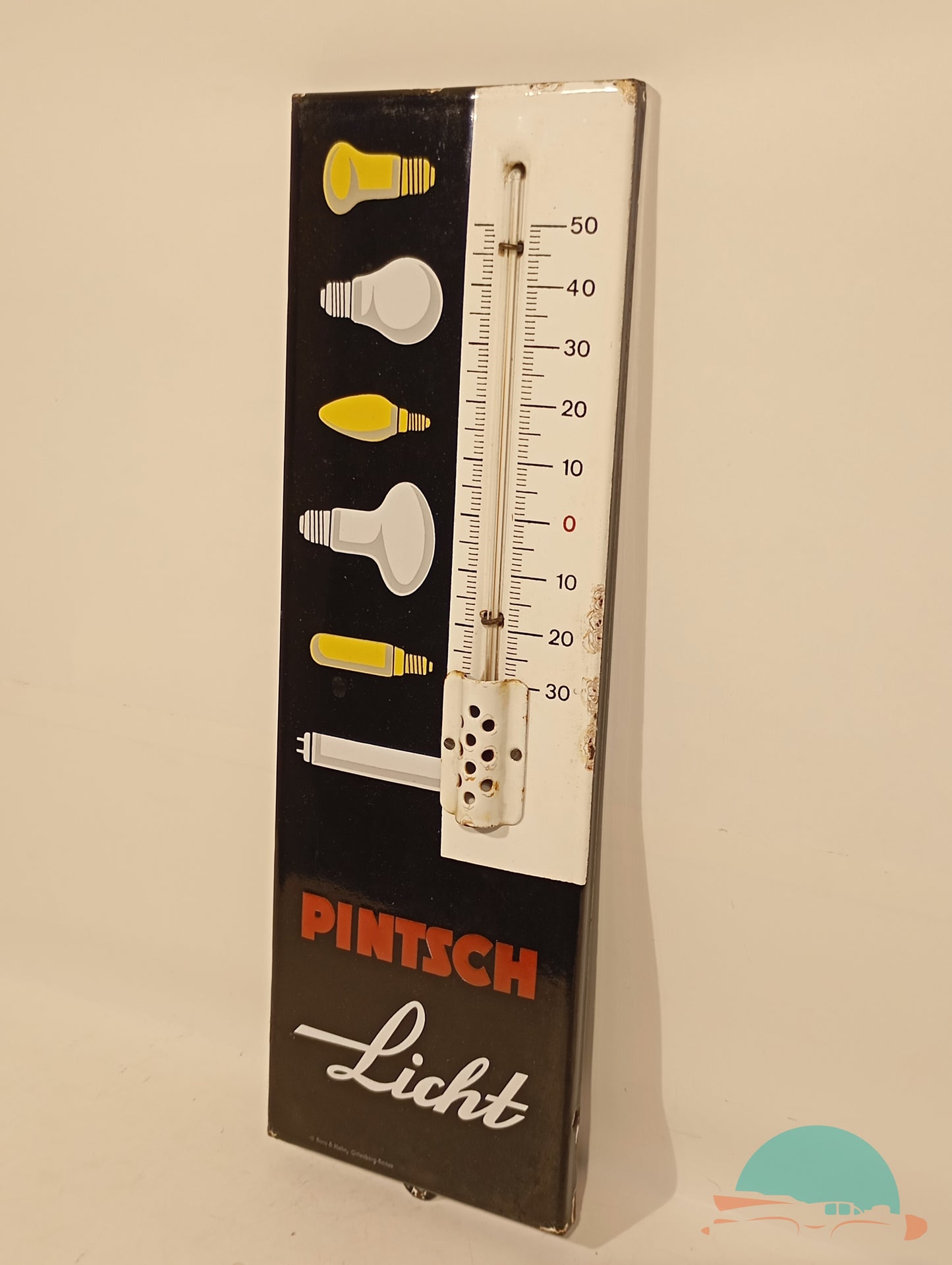 Emailschild Thermometer Pintsch Licht