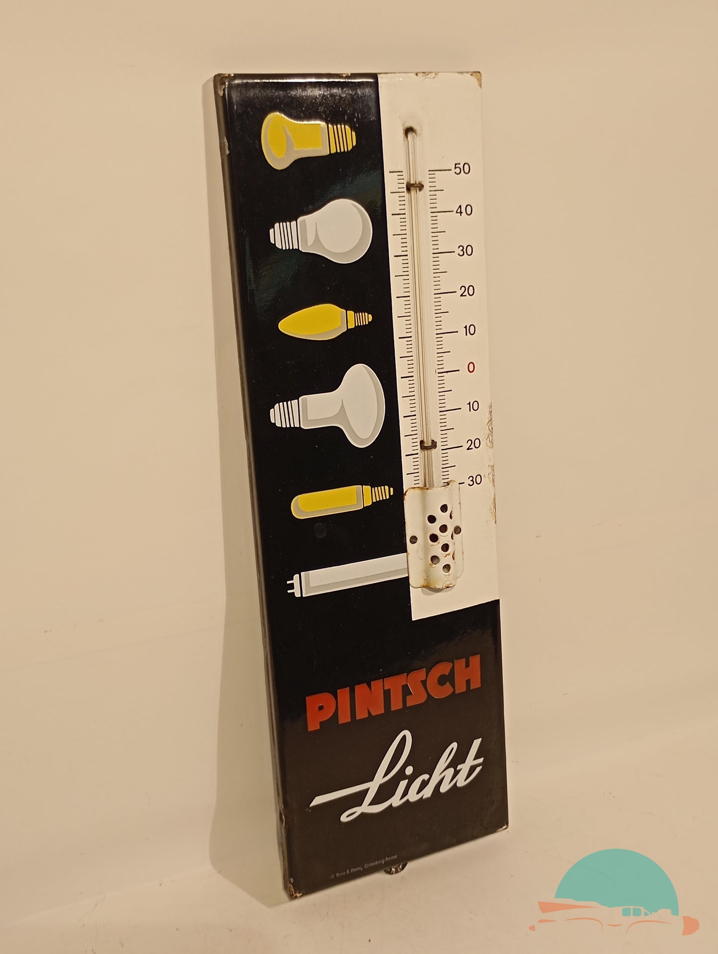Emailschild Thermometer Pintsch Licht