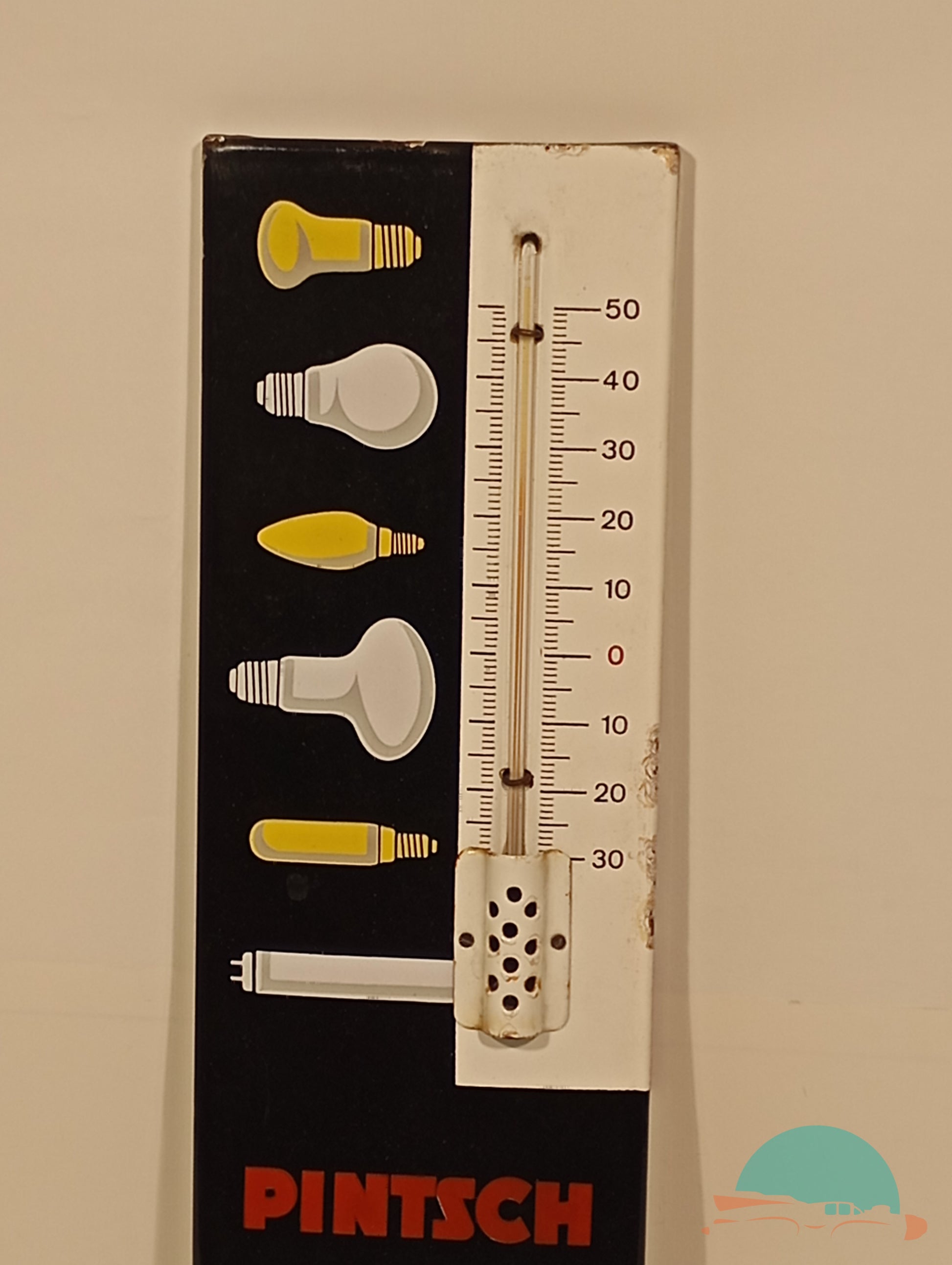 Emailschild Thermometer Pintsch Licht