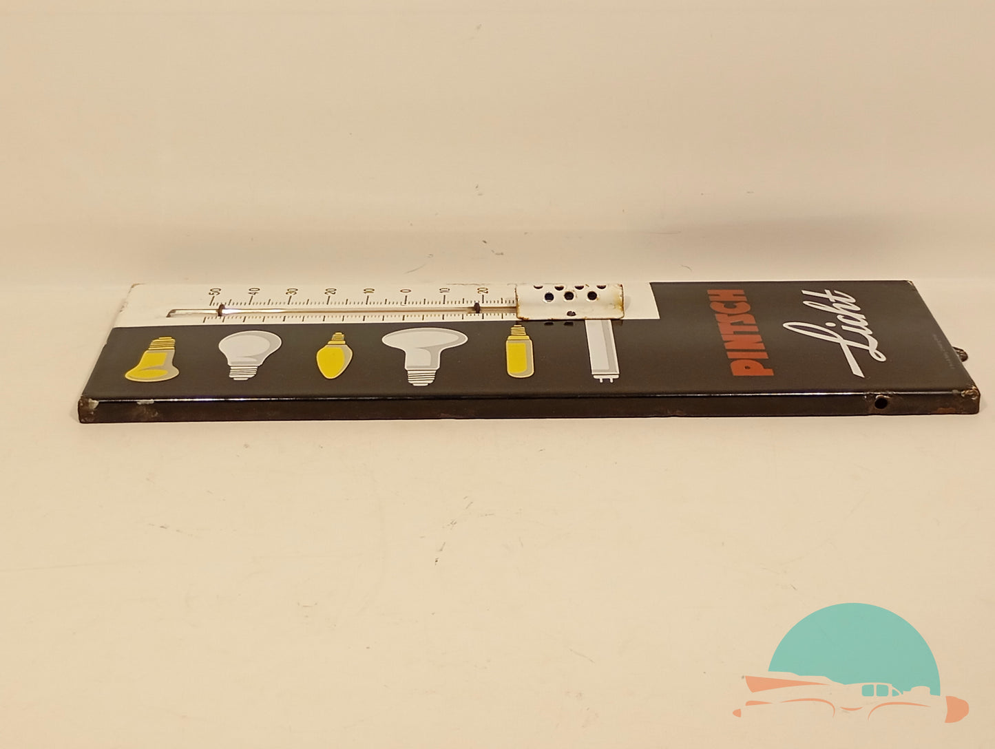Emailschild Thermometer Pintsch Licht
