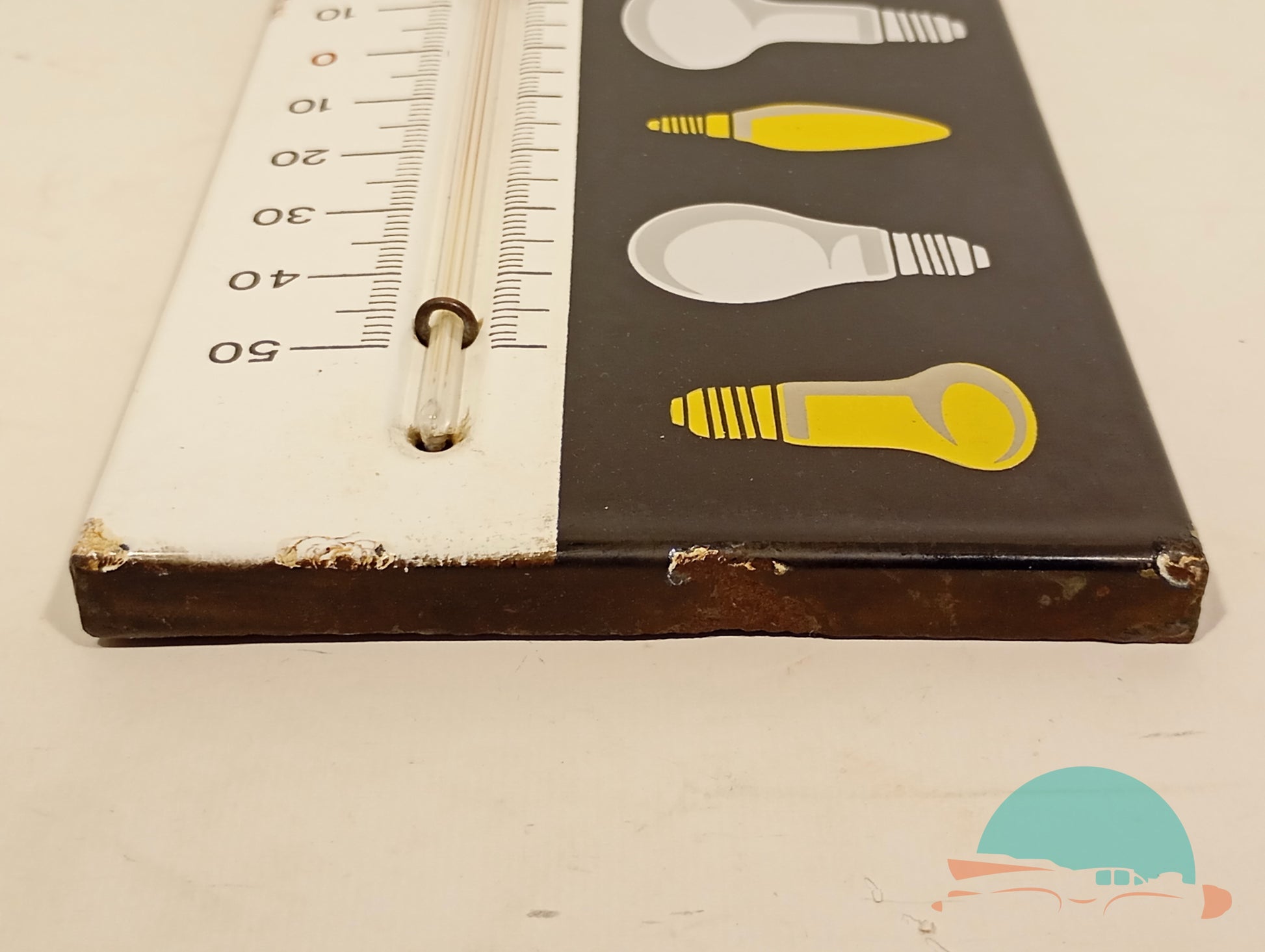 Emailschild Thermometer Pintsch Licht