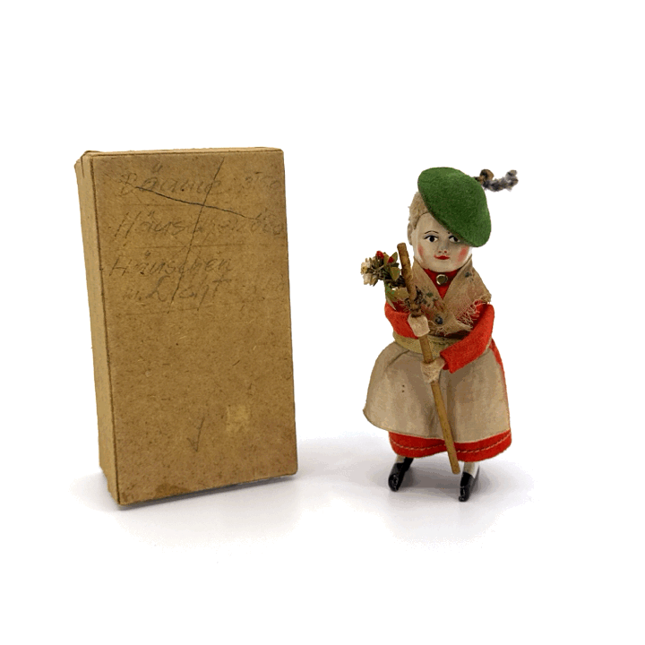 Schuco Dancing Figure Tyrolean Woman with Cane in Original Box (72906)